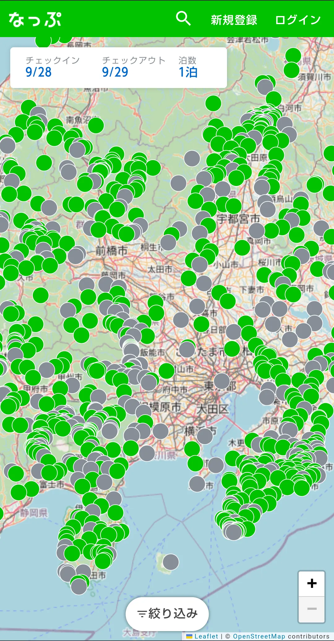 なっぷ　キャンプ場　地図