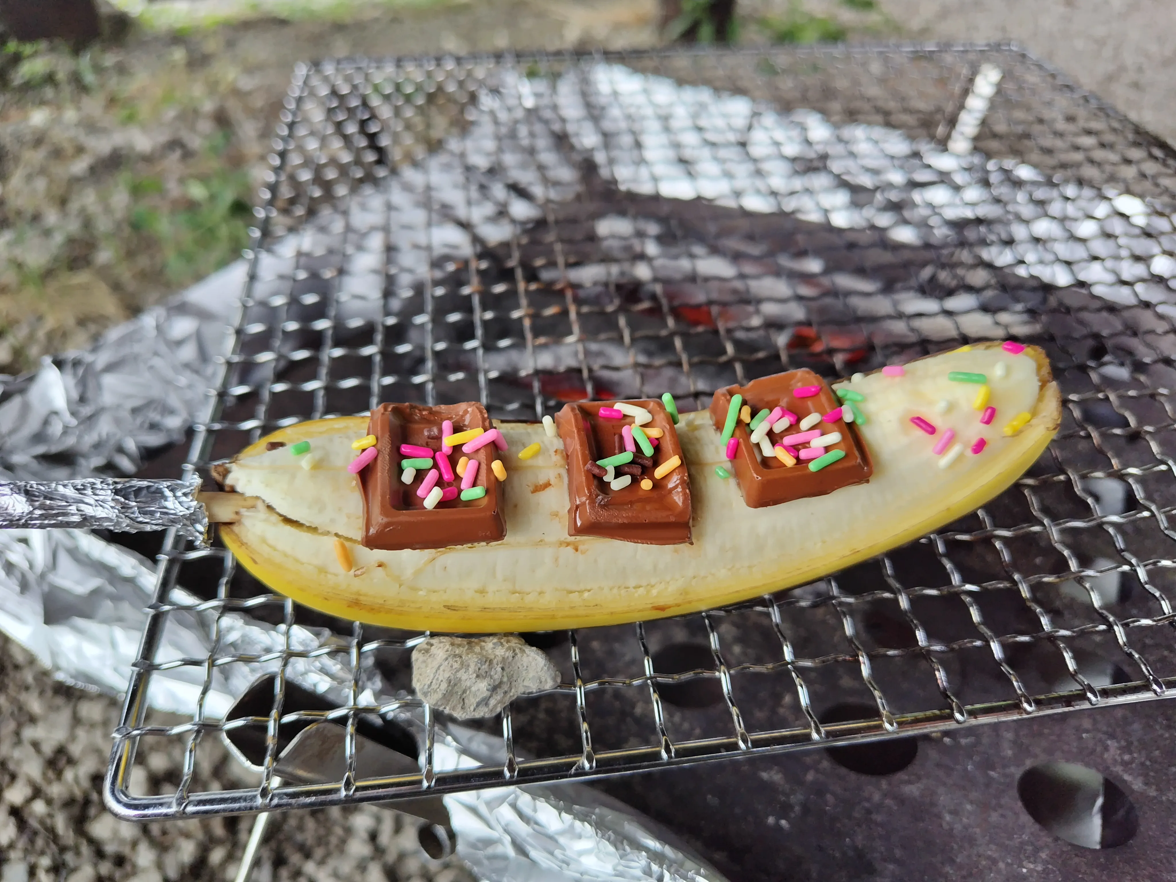焼きバナナチョコ　板チョコ　BBQ